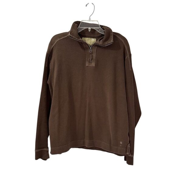Paradise men’s brown 1/4 zip pullover sweater size Large. #46-1910 - Picture 1 of 4
